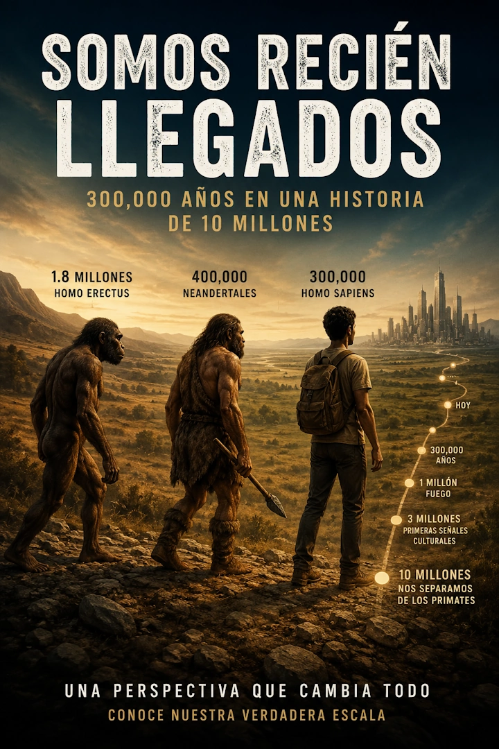 Escala visual de diez millones de años de evolución humana hasta Homo sapiens